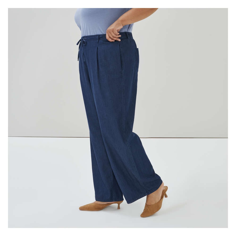 Joe Fresh Women+ Dark Wash Pull-On Chambray Pant - 1 ea | Zehrs